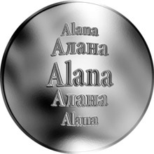 Náhled Reverzní strany - Slovenská jména - Alana - velká stříbrná medaile 1 Oz