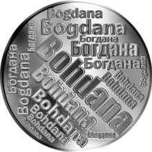 Náhled Reverzní strany - Česká jména - Bohdana - velká stříbrná medaile 1 Oz