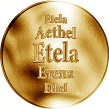 Náhled Reverzní strany - Slovenská jména - Etela - velká zlatá medaile 1 Oz