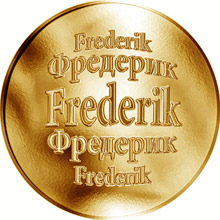 Náhled Reverzní strany - Slovenská jména - Frederik - velká zlatá medaile 1 Oz