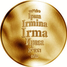 Náhled Reverzní strany - Česká jména - Irma - zlatá medaile