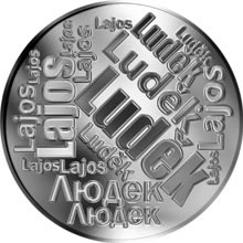 Náhled Reverzní strany - Česká jména - Luděk - velká stříbrná medaile 1 Oz