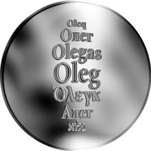 Náhled Reverzní strany - Česká jména - Oleg - stříbrná medaile