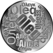 Náhled Reverzní strany - Česká jména - Oleg - velká stříbrná medaile 1 Oz