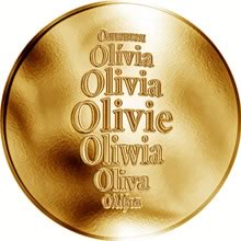 Náhled Reverzní strany - Česká jména - Olivie - velká zlatá medaile 1 Oz