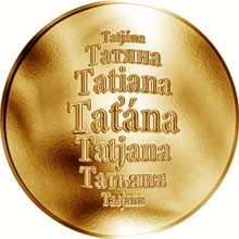 Náhled Reverzní strany - Česká jména - Taťána - zlatá medaile