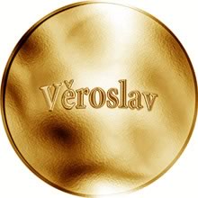 Náhled Reverzní strany - Česká jména - Věroslav - zlatá medaile