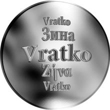 Náhled Reverzní strany - Slovenská jména - Vratko - velká stříbrná medaile 1 Oz