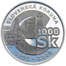Náhled Reverzní strany - 1000 Sk Rozlúčka s korunovou menou a slovenskou korunou