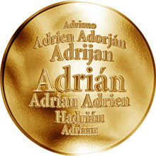 Náhled Reverzní strany - Slovenská jména - Adrián - zlatá medaile