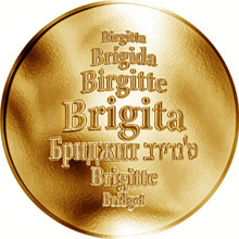 Náhled Reverzní strany - Česká jména - Brigita - zlatá medaile