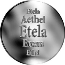 Náhled Reverzní strany - Slovenská jména - Etela - velká stříbrná medaile 1 Oz