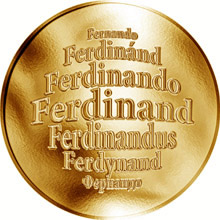 Náhled Reverzní strany - Česká jména - Ferdinand - zlatá medaile