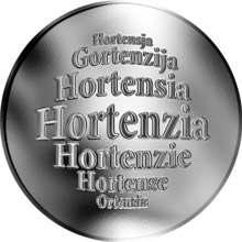 Náhled Reverzní strany - Slovenská jména - Hortenzia - velká stříbrná medaile 1 Oz