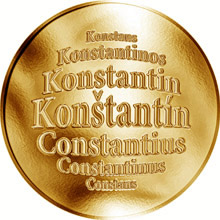 Náhled Reverzní strany - Slovenská jména - Konštantín - velká zlatá medaile 1 Oz