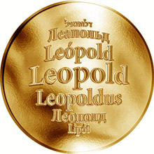 Náhled Reverzní strany - Česká jména - Leopold - zlatá medaile