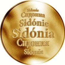 Náhled Reverzní strany - Slovenská jména - Sidónia - velká zlatá medaile 1 Oz