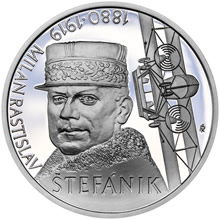 Náhled - 2019 - 10 € - Milan Rastislav Štefánik – 100. výročie úmrtia Ag b.k.
