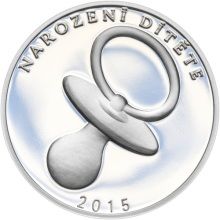 Strieborný medailón k narodeniu dieťaťa 2015 - 28 mm