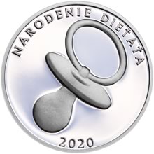 Strieborný medailon k narodeniu dieťaťa 2020 - 28 mm