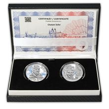 Náhled - Chatam Sofer - návrhy mince 10 € sada Ag medailí 1 Oz patina