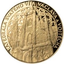 Pozlacená strieborná medaila Katedrála sv. Víta, Václava a Vojtěcha Proof
