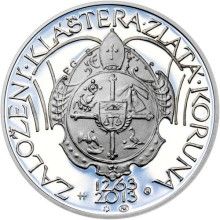 Nevydané minca Jirího Harcuby - Zal. kláštera Zlatá Koruna 34mm striebro Proof