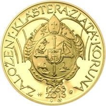 Nevydané mince Jiřího Harcuby - Zal. kláštera Zlatá Koruna 34mm zlato Proof