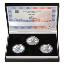 Náhled - JOSEF BICAN – návrhy mince 200 Kč - sada 3x stříbro 34mm Proof