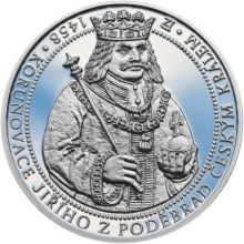 550 let od korunovace Jirího z Poděbrad českým králem - striebro  - Proof