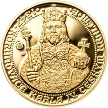 Sada zlatého dukátu a strieborného odražku Korunovace Karla IV. - proof