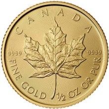 Náhled - Maple Leaf  1/2 Oz Unc. - Investiční zlatá mince