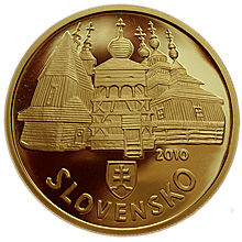 Náhled Averzní strany - 2010 - 100 € - Svetové dedičstvo UNESCO - Drevené chrámy v slov. časti karpatského oblúka