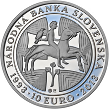 Náhled Reverzní strany - 2013 - 10 € - Národná banka Slovenska - 20. výročie vzniku Ag Proof