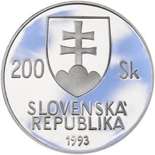 Náhled Reverzní strany - 200Sk 1993 Ján Kollár - 200. výročí narození Proof
