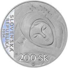 Náhled Reverzní strany - 200 Sk 1994 100. výročí narození Janka Alexyho