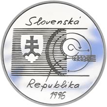 Náhled Reverzní strany - 1996 - 200 1996 - 200 Sk 200. Výročí narození Samuela Jurkoviča Proof