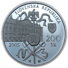 Náhled Reverzní strany - 2005 - Proof - 200 Sk Bratislavský mír