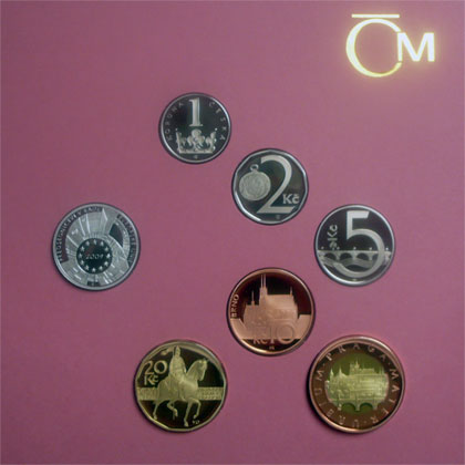 Náhled - Sada oběžných mincí ČR 2009 Proof včetně medaile k předsednictví ČR v Radě EU