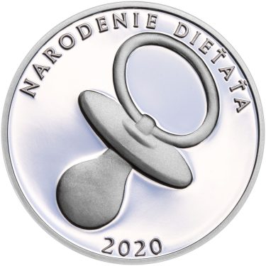 Náhled Averznej strany - Strieborný medailon k narodeniu dieťaťa 2020 - 28 mm