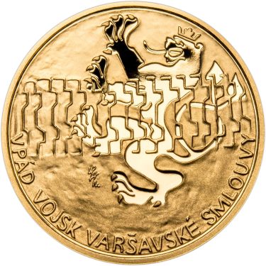Náhled Averznej strany - Sada zlatého dukátu a stříbrného odražku Vpád vojsk Varšavské smlouvy - proof
