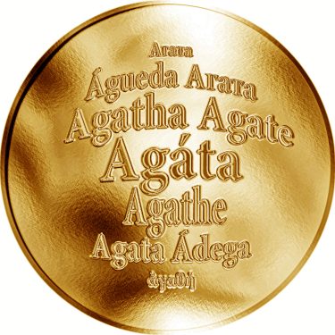 Náhled Averzní strany - Česká jména - Agáta - zlatá medaile