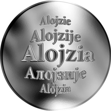 Náhled Averzní strany - Slovenská jména - Alojzia - velká stříbrná medaile 1 Oz