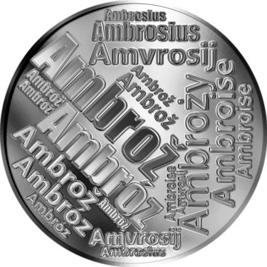 Náhled Averzní strany - Česká jména - Ambrož - velká stříbrná medaile 1 Oz