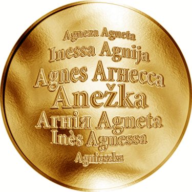 Náhled Averzní strany - Česká jména - Anežka - zlatá medaile