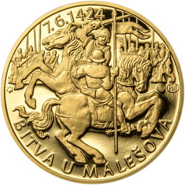 Náhled Averznej strany - Bitva u Malešova - 590. výročí zlato proof