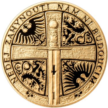Náhled Reverznej strany - Sada zlatého dukátu a stříbrného odražku Ikona sv. Václava - proof