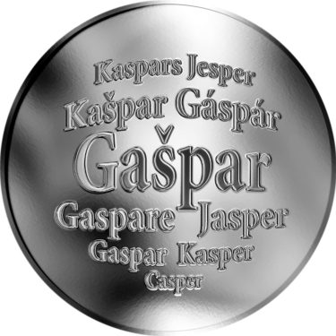 Náhled Averzní strany - Slovenská jména - Gašpar - velká stříbrná medaile 1 Oz