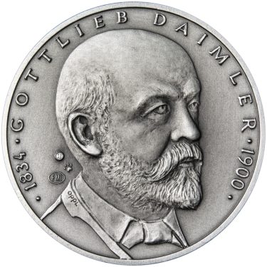 Náhled Averznej strany - Gottlieb Daimler - 180. výročí narození stříbro patina