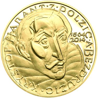 Náhled Averznej strany - Nevydané mince Jiřího Harcuby - Kryštof Harant z Polžic a Bezdružic 34mm zlato Proof